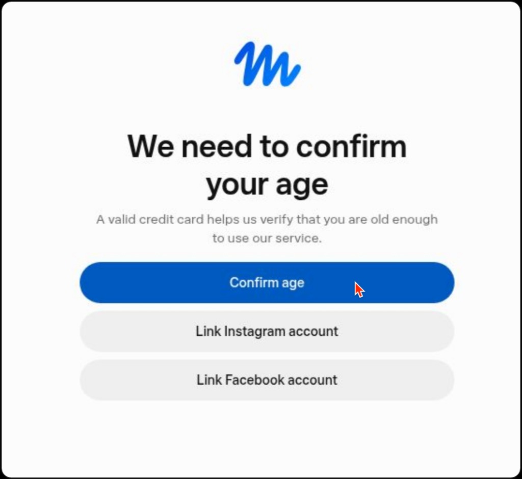 Muse 年龄确认指引界面